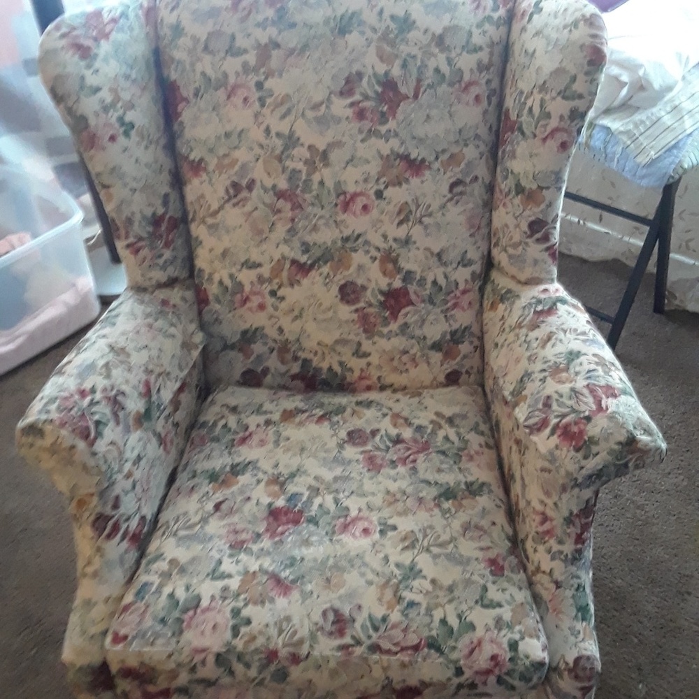 Floral antique chair